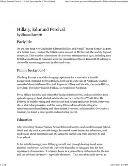 Hillary, Edmund Percival Â•ﬁ Te Ara Encyclopedia of New Zealand