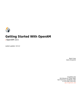 Getting Started with Openam / Openam 13.5
