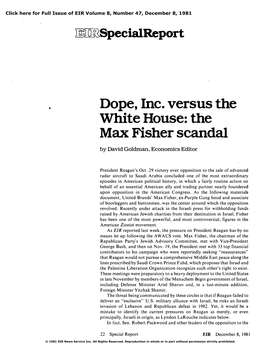Dope, Inc. Versus the White House: the Max Fisher Scandal