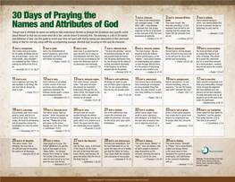 30 Days of Praying the Names and Attributes Of