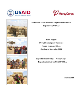 Final Report Drought Emergency Response Areas: Afar and Liben October to November 2014