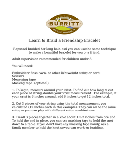 Learn to Braid a Friendship Bracelet