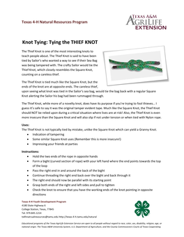 Tying the THIEF KNOT