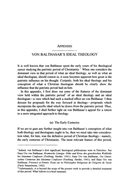 Von Balthasar's Ideal Theology