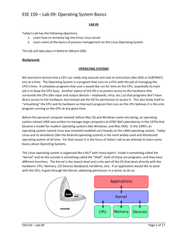 Lab 09: Operating System Basics