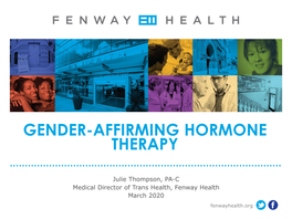 Gender-Affirming Hormone Therapy