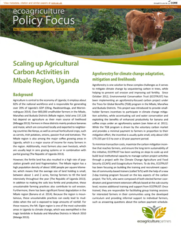 Scaling up Agricultural Carbon Activities in Mbale Region, Uganda