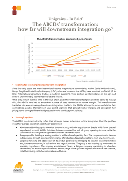 The Abcds' Transformation: How Far Will Downstream Integration