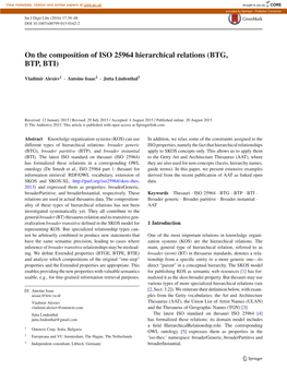 On the Composition of ISO 25964 Hierarchical Relations (BTG, BTP, BTI)
