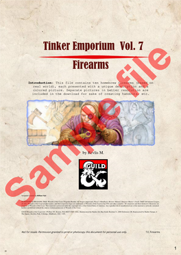 Tinker Emporium Tinker Emporium Vol. Firearms Vol. 7