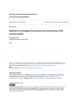 Methods to Investigate the Structure and Connectivity of the Nervous System