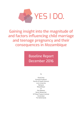 Gaining Insight Into the Magnitude of and Factors Influencing Child Marriage and Teenage Pregnancy and Their Consequences in Mozambique