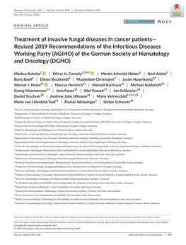 Treatment of Invasive Fungal Diseases in Cancer Patients