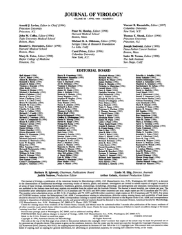 Journal of Virology Volume 68 * April 1994 * Number 4