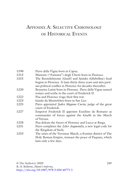 Appendix A: Selective Chronology of Historical Events