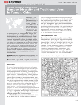 Bamboo Diversity and Traditional Uses in Yunnan, China 157