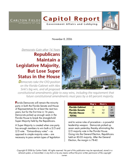 Capitol Report November 8, 2006