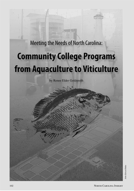 Meeting the Needs of North Carolina: Community College Programs from Aquaculture to Viticulture