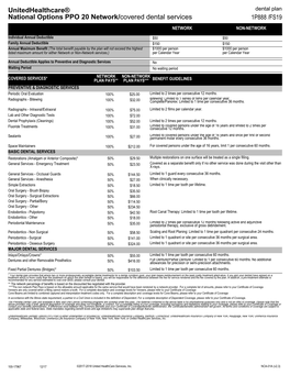 Unitedhealthcare® Dental Plan 1P888 /FS19 National Options PPO 20