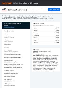 23 Bus Time Schedule & Line Route