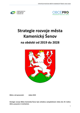 Strategie Rozvoje Města Kamenický Šenov 2019-2028