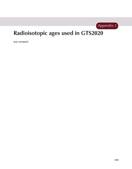 Schmitz, M. D. 2000. Appendix 2: Radioisotopic Ages Used In