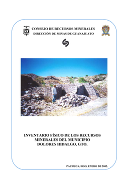 Inventario Físico De Los Recursos Minerales Del Municipio Dolores Hidalgo, Gto