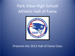 Park View High School Athletic Hall of Fame