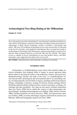 Archaeological Tree-Ring Dating at the Millennium