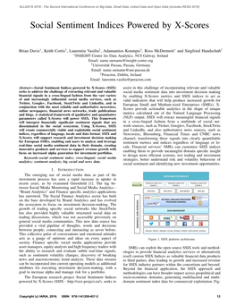 Social Sentiment Indices Powered by X-Scores