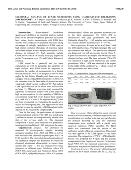 Elemental Analysis of Lunar Meteorites Using Laser-Induced Breakdown Spectroscopy