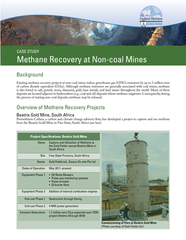 CASE STUDY Methane Recovery at Non-Coal Mines