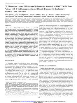 CC Chemokine Ligand 25 Enhances Resistance to Apoptosis in CD4 T