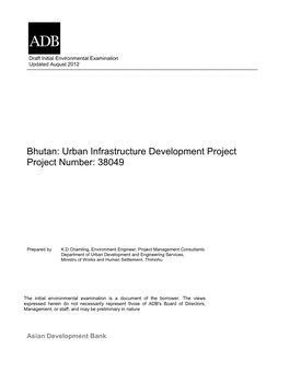IEE: Bhutan: Urban Infrastructure Development Project