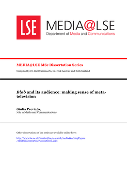 Blob and Its Audience: Making Sense of Meta- Television