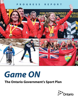 Progress Report: Game ON, the Ontario Government's Sport Plan