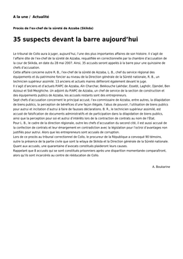 35 Suspects Devant La Barre Aujourd'hui: Toute L'actualité Sur