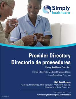 Provider Directory Directorio De Proveedores Simply Healthcare Plans, Inc