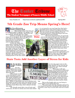 The Tusker Tribune the Student Newspaper of Somers Middle School