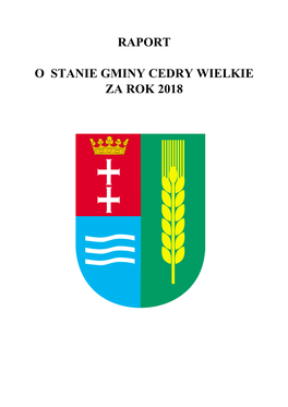 Raport O Stanie Gminy Cedry Wielkie Za Rok 2018