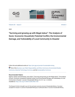 The Analysis of Socio–Economic Household, Potential Conflict, the Environmental Damage, and Vulnerability of Local Community to Disaster