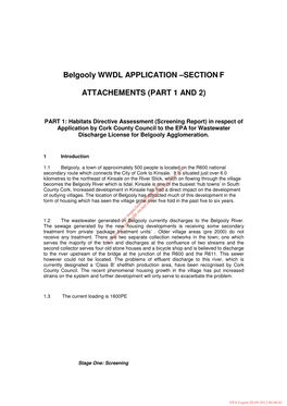 Belgooly WWDL APPLICATION –SECTION F