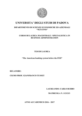 Universita' Degli Studi Di Padova