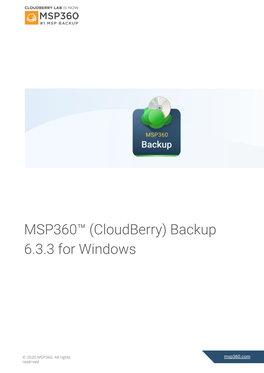 MSP360™ (Cloudberry) Backup 6.3.3 for Windows