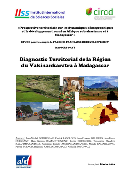 Diagnostic Territorial De La Région Du Vakinankaratra À Madagascar