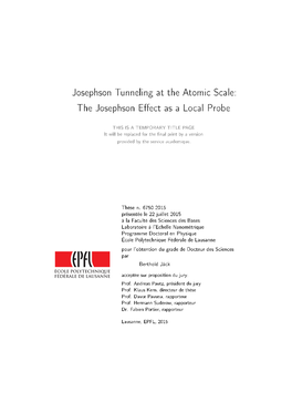 Josephson Tunneling at the Atomic Scale: the Josephson EEct As a Local Probe