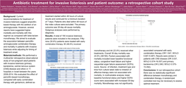 Antibiotic Treatment for Invasive Listeriosis and Patient