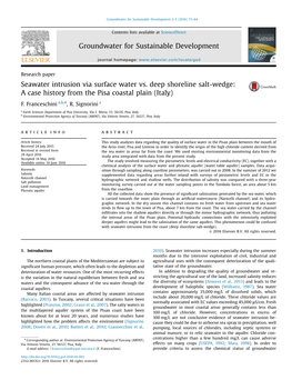 Seawater Intrusion Via Surface Water Vs. Deep Shoreline Salt-Wedge: a Case History from the Pisa Coastal Plain (Italy)