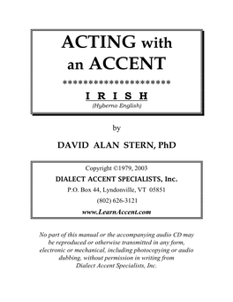 ACTING with an ACCENT