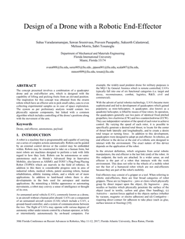 Design of a Drone with a Robotic End-Effector